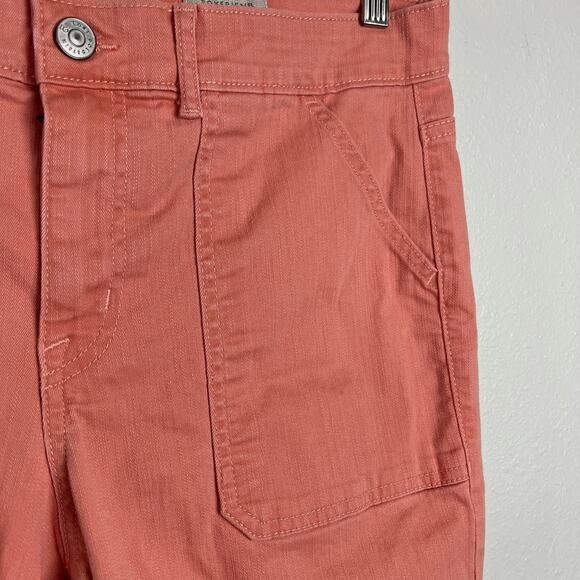 LOGO by Lori Goldstein Sz 10 Coral Pink Boyfriend Jean with Cuff or Frayed Hem - Picture 6 of 11